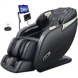 MassaMax - MD906 3D SL Track Smart Massage Chair with Voice Control, AI Body Scan, Zero Gravity,Heat Function - Black