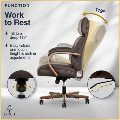 Finch Neo Two Retro Modern Mid Back Office Chair Brown