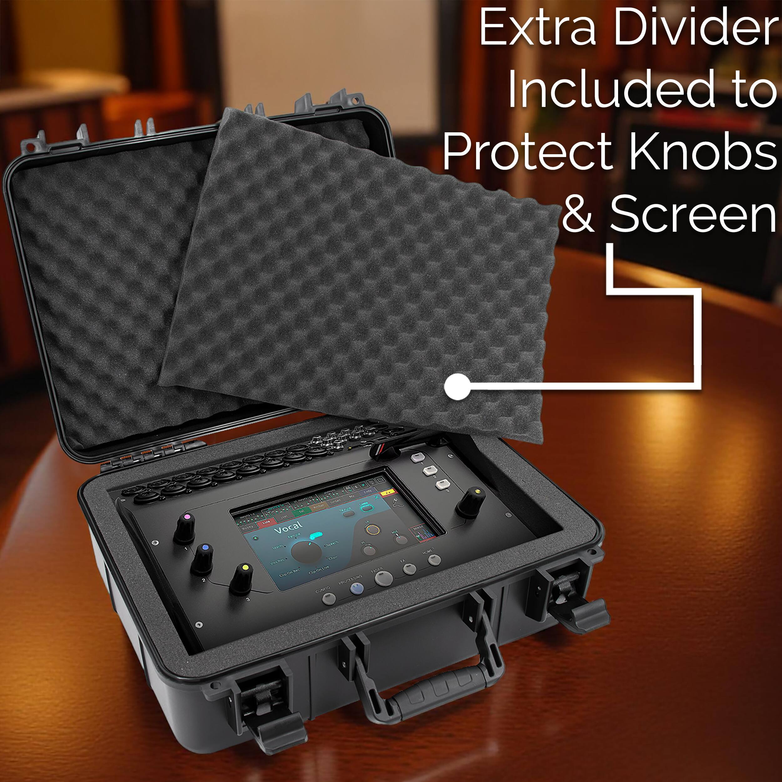 Extra Divider Included to Protect Knobs & Screen

per - - 10 IPARA Vocal Feber DOWN VIEROLA com -  PRODUCT www.