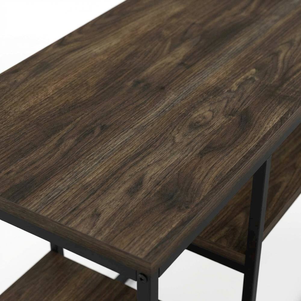 Alt View 4. FurniFact - Modern TV stand, up to 50-inch TVs in Columbia Walnut finish, composite wood - Brown Black.