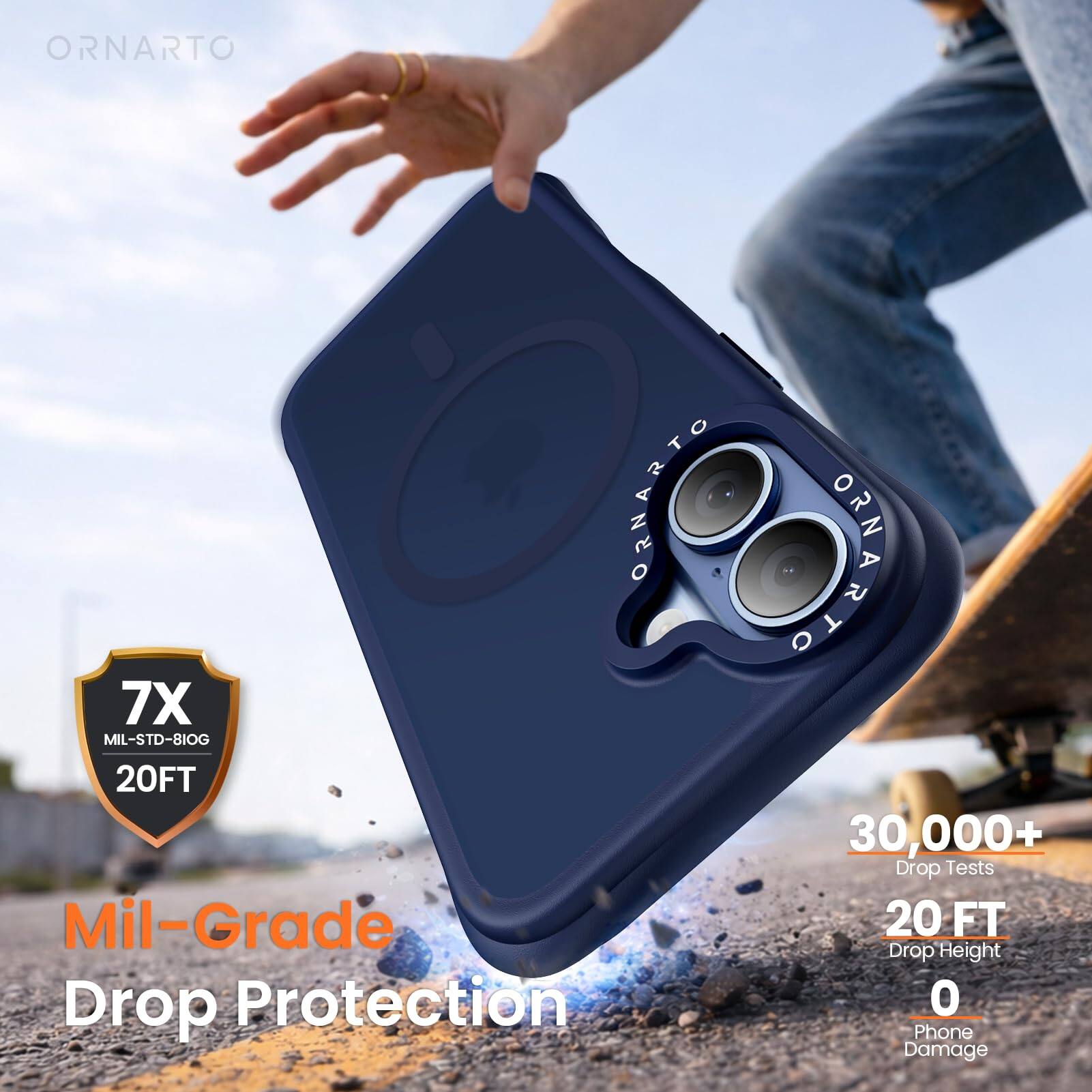 ORNARTO

7X MIL-STD-810G 20FT

Mil-Grade Drop Protection

30,000+ Drop Tests

20 FT Drop Height

0 Phone Damage