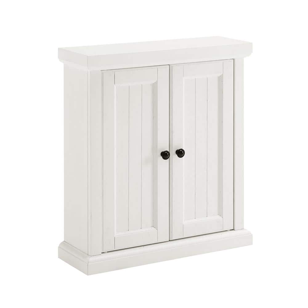 Crosley Furniture - Seaside Wall Mounted Storage Cabinet - Distressed White