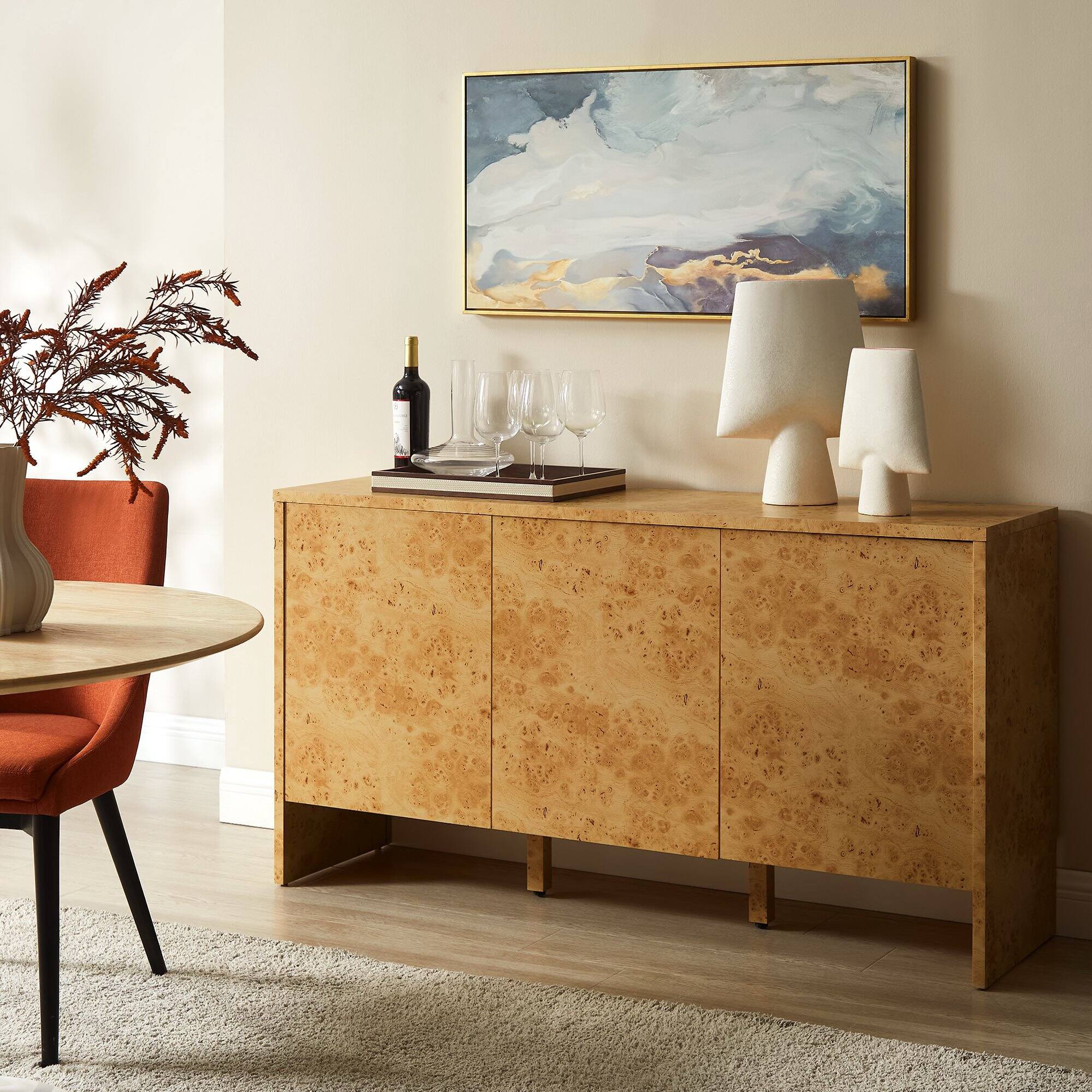 Alt View 2. Modway - Hudson 60" Burl Wood Sideboard by Modway - Natural.