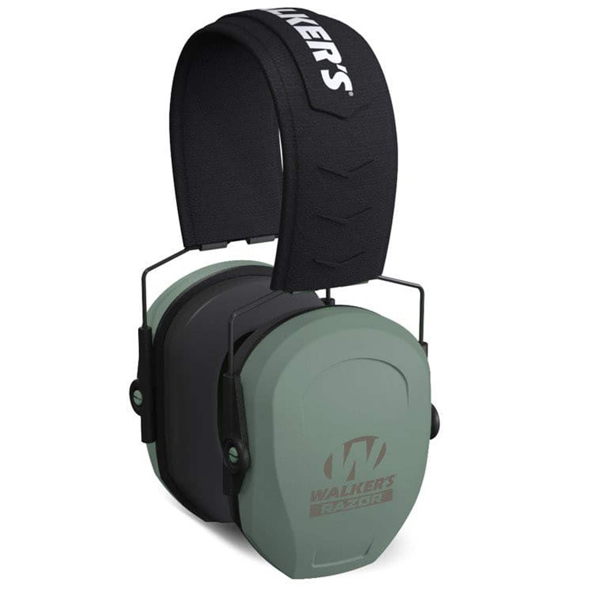 Walker’s - Walker's Razor Slim Passive Muff - Sage Green w/ Flat Dark Earth Logo