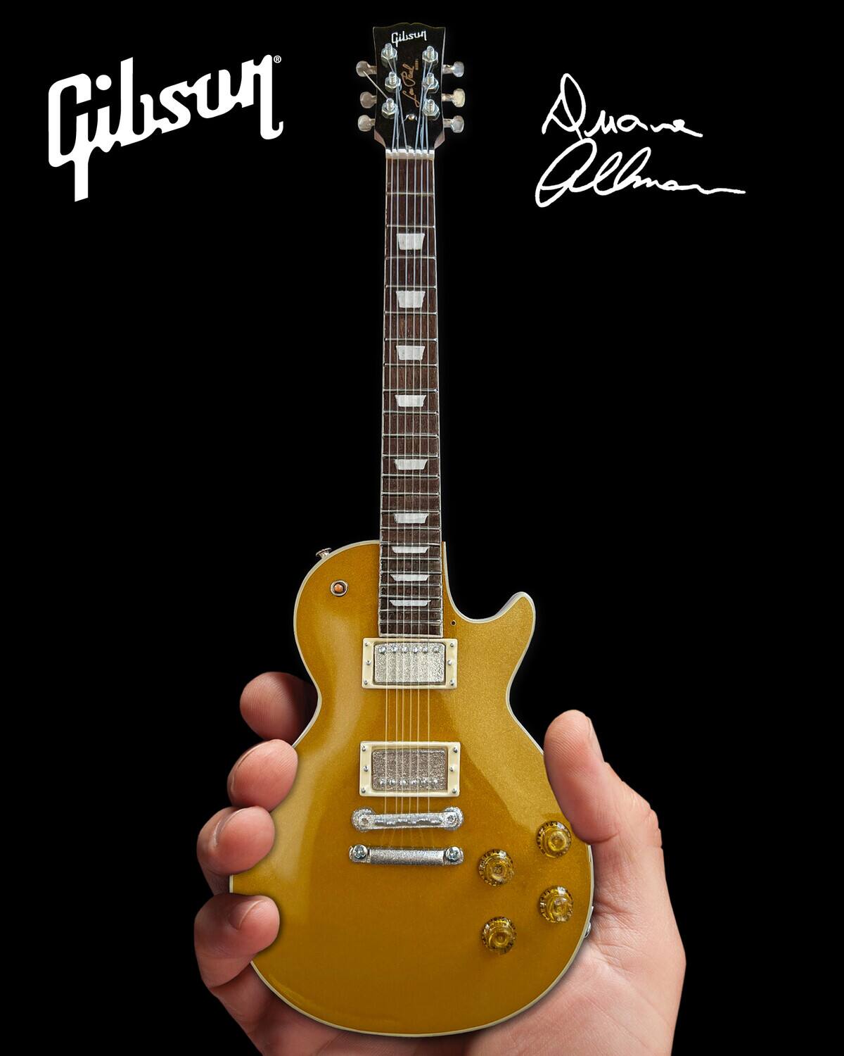 Duane Allman - Axe Heaven Duane Allman Gibson 1957 Les Paul Goldtop Mini Guitar Replica Collectible - Collectibles