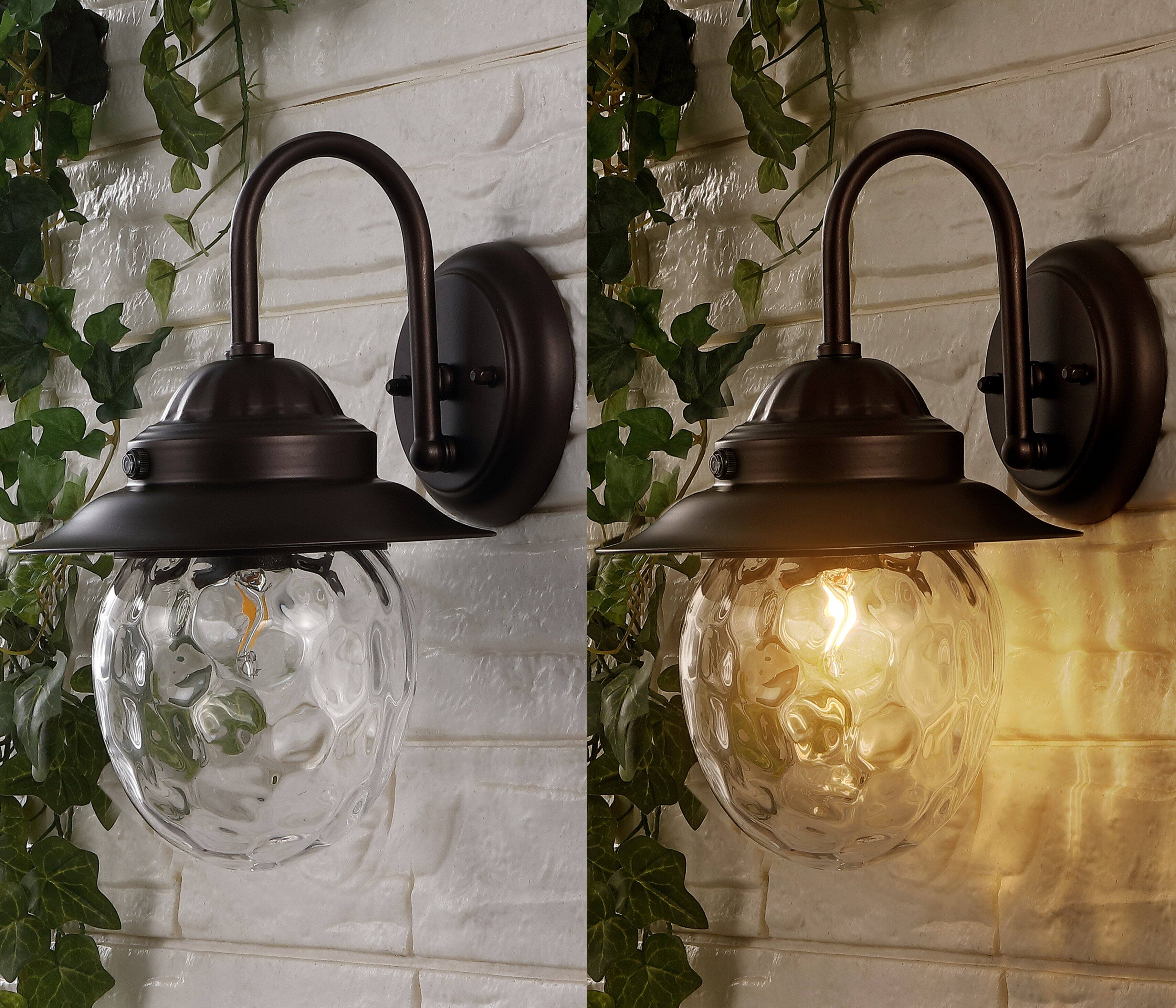 Alt View 4. Jonathan Y - Rodanthe 8.25" 1-Light Farmhouse Industrial Iron/Glass Outdoor LED Sconce, Oil Rubbed Bronze/Clear - Oil Rubbed Bronze/Clear.