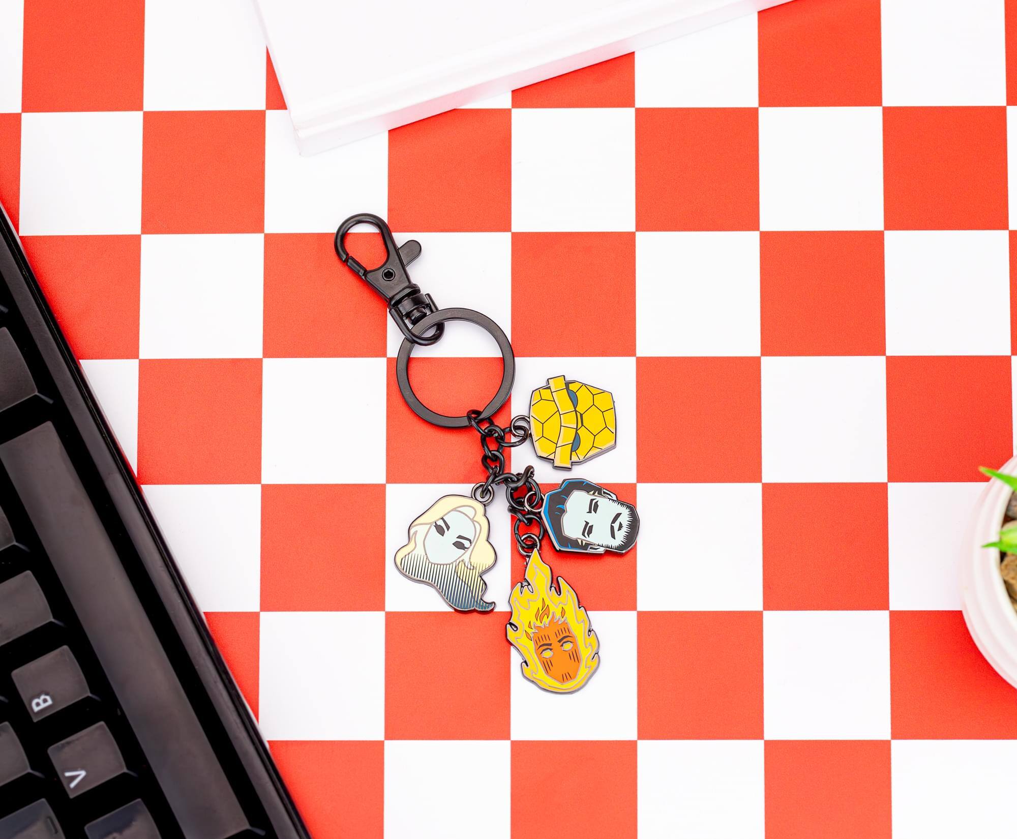 Alt View 2. SalesOne LLC - Marvel Studios The Fantastic Four: First Steps Character Charms Keychain - Multi-Colored.