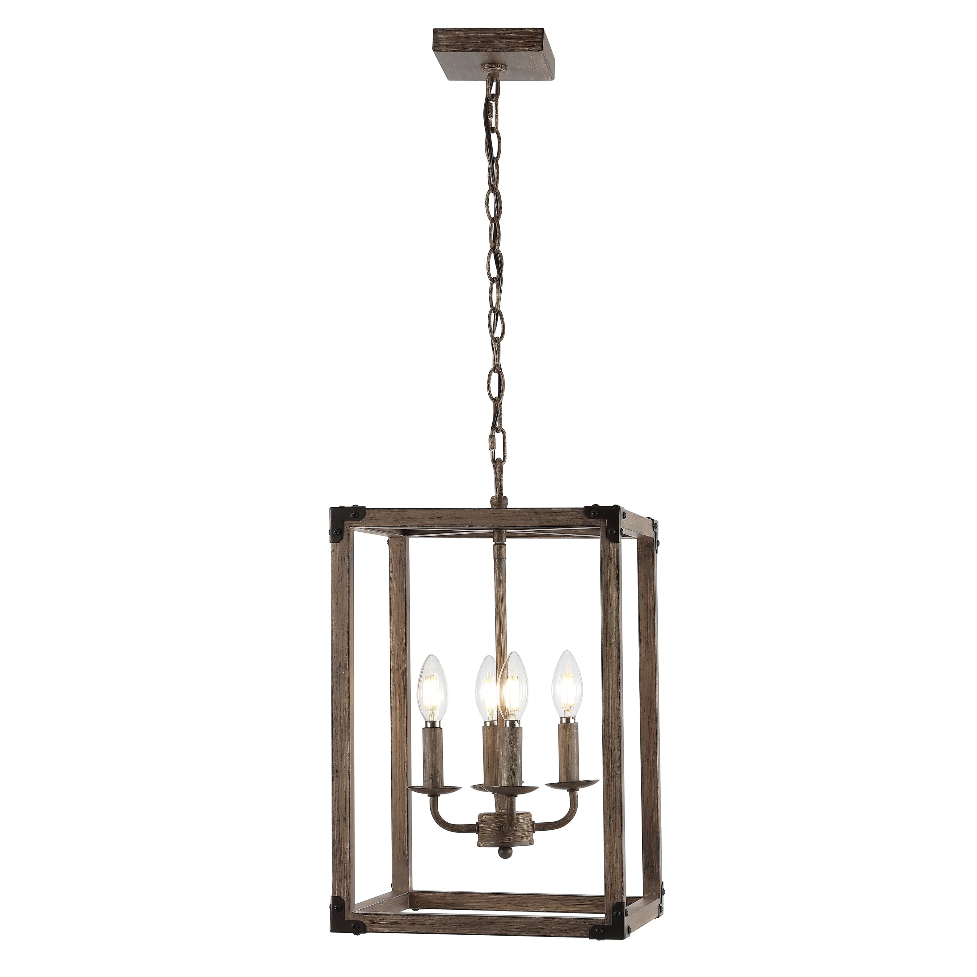 "Jonathan Y - Magnolia 12.13"" 4-Light Adjustable Iron Rustic Farmhouse LED Pendant - Brown" price history on PriceWatchPro