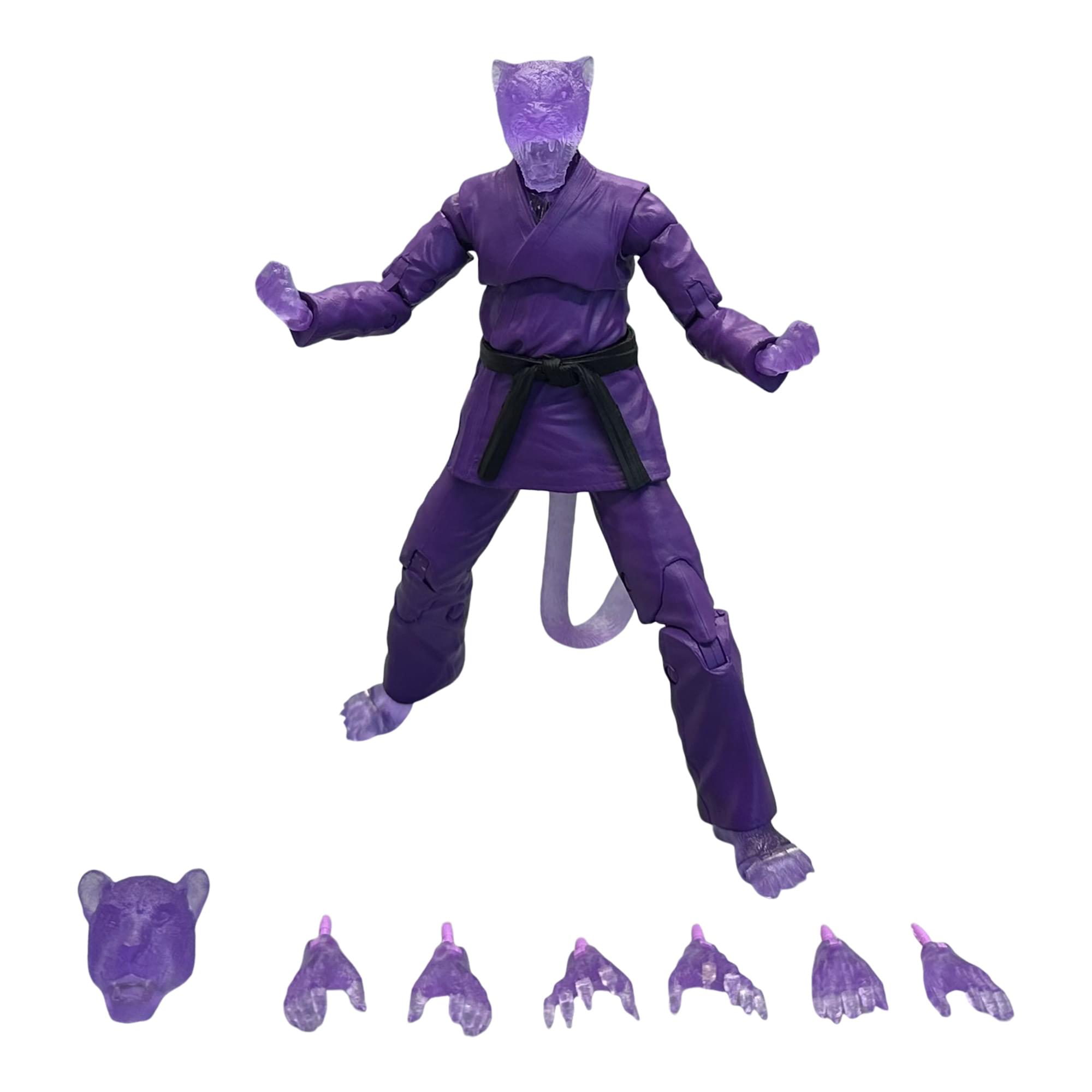 Front. Icon Heroes - Zoo Jitsu Fighters 6 Inch Action Figure | Jairo the Jaguar Supercharged - Purple.