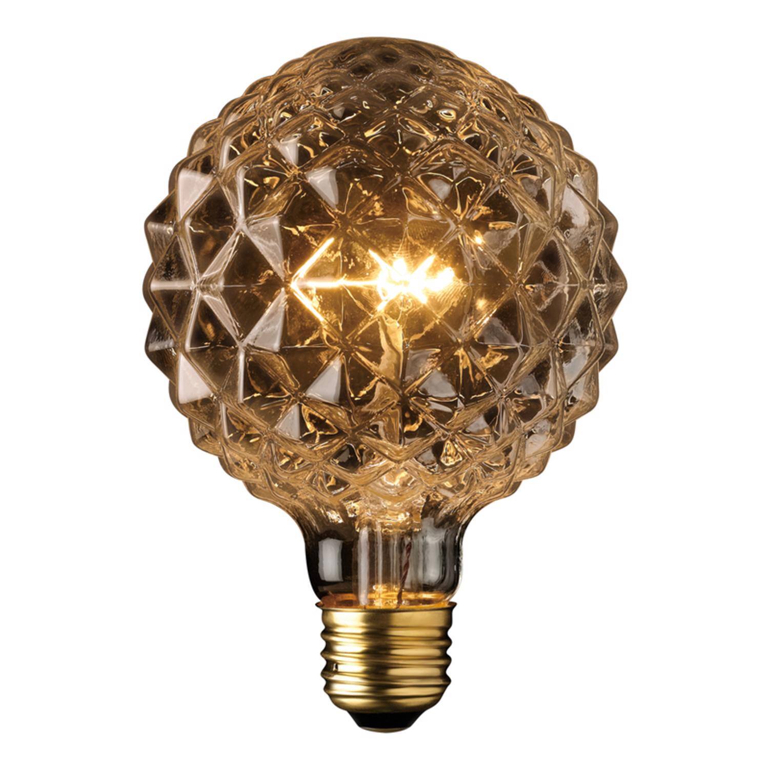 Angle. GE - Globe Electric Designer Crystalina 40 W G30 Decorative Incandescent Bulb E26 (Medium) Amber 1 pk.