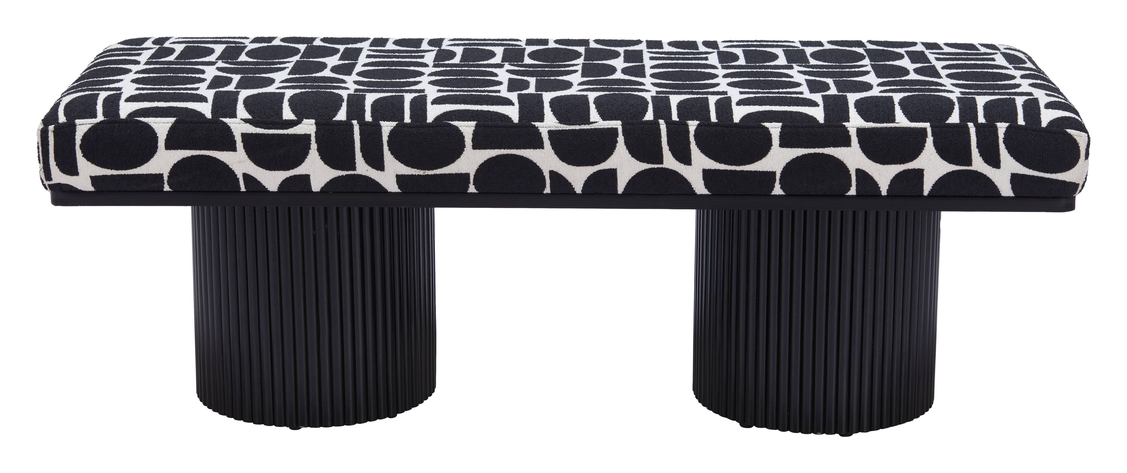 Alt View 1. Hivvago - Botoia Bench Black & White - Black & White.