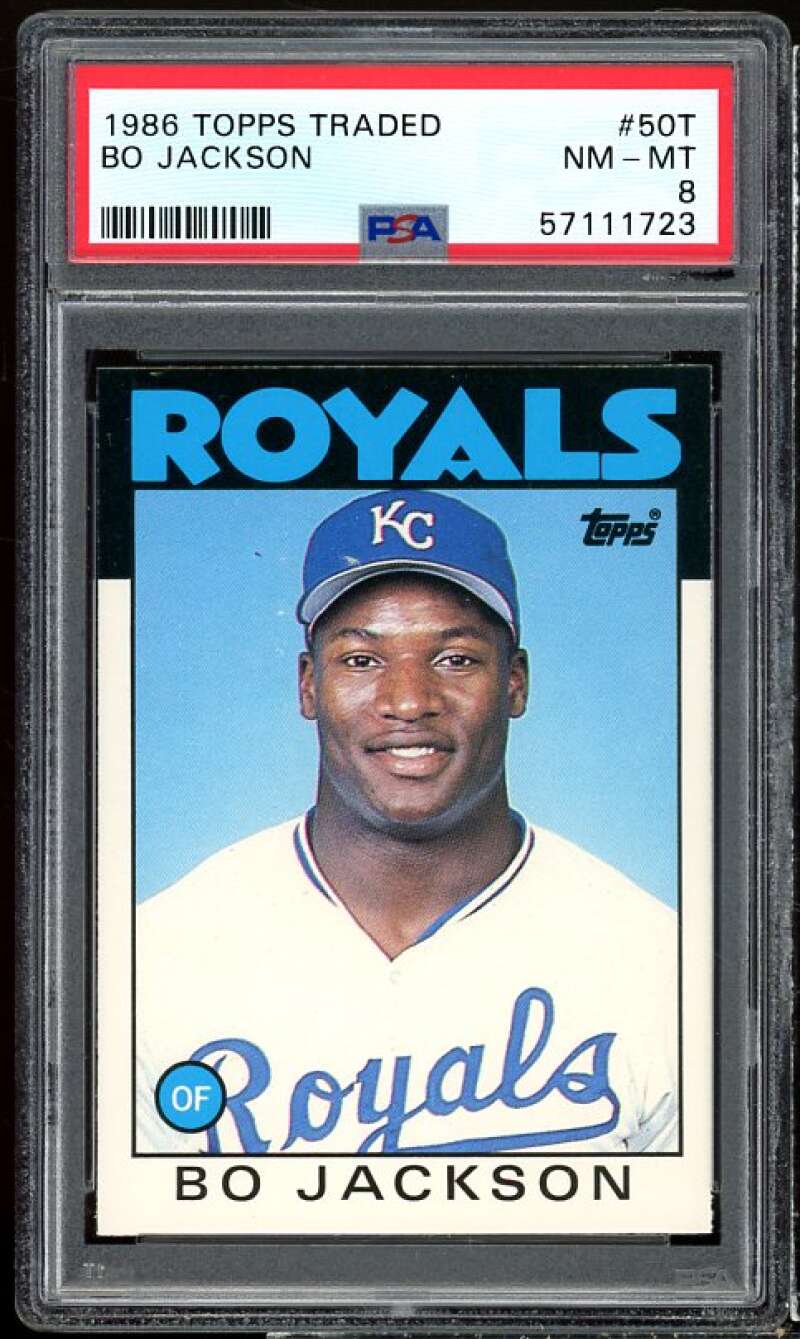 1986 TOPPS TRADED BO JACKSON PSA #50T NM - MT 8 57111723 ROYALS KC OF BO JACKSON