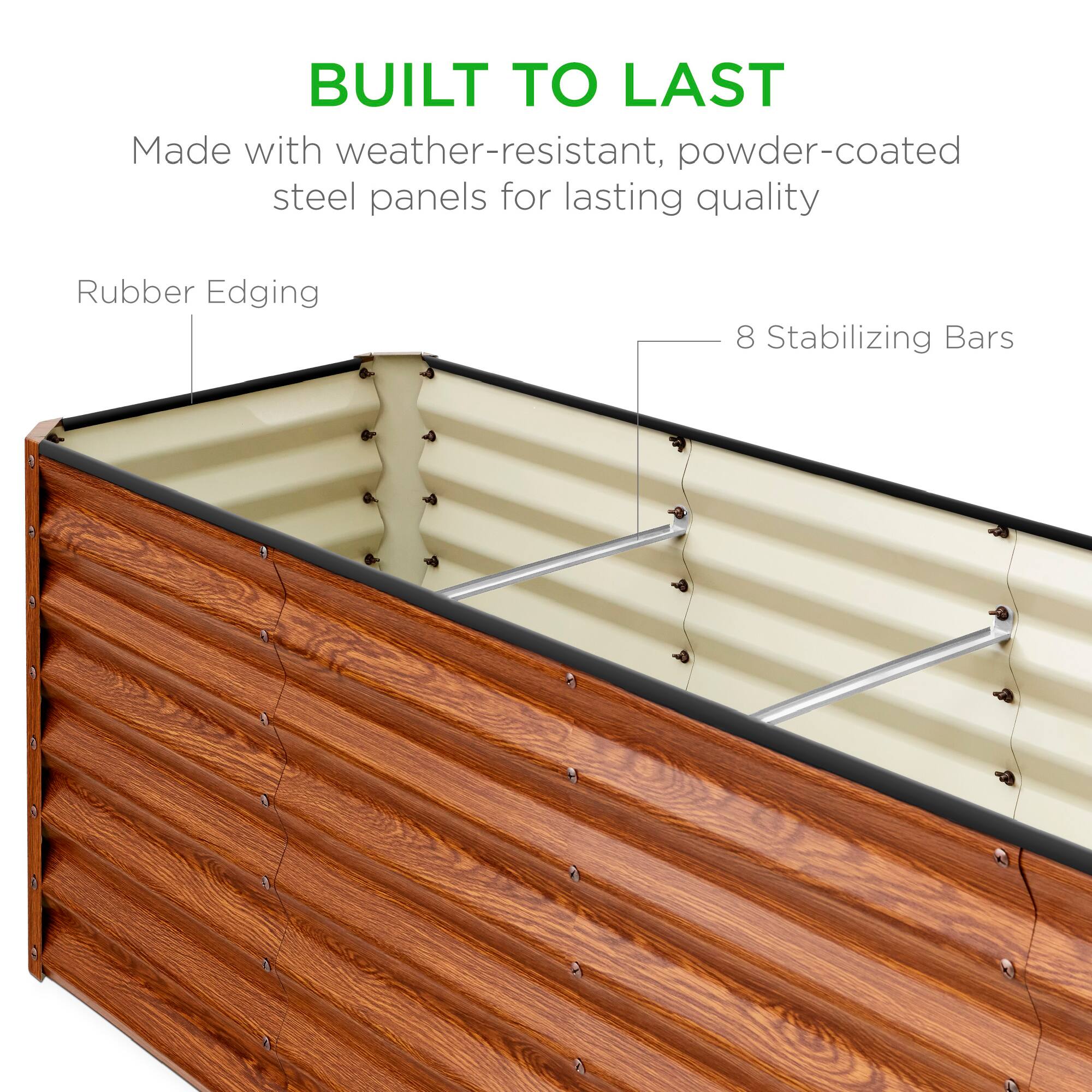 BUILT TO LAST

Made with weather-resistant, powder-coated steel panels for lasting quality

Rubber Edging

8 Stabilizing Bars