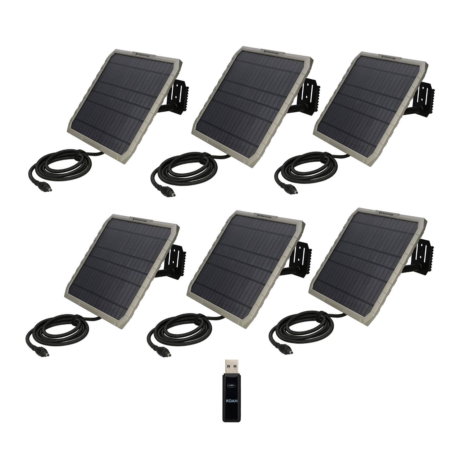 Front. Stealth Cam - Stealth Cam FieldMAX EX 10-Inch Solar Panel (6-Pack) Bundle with Card Reader.