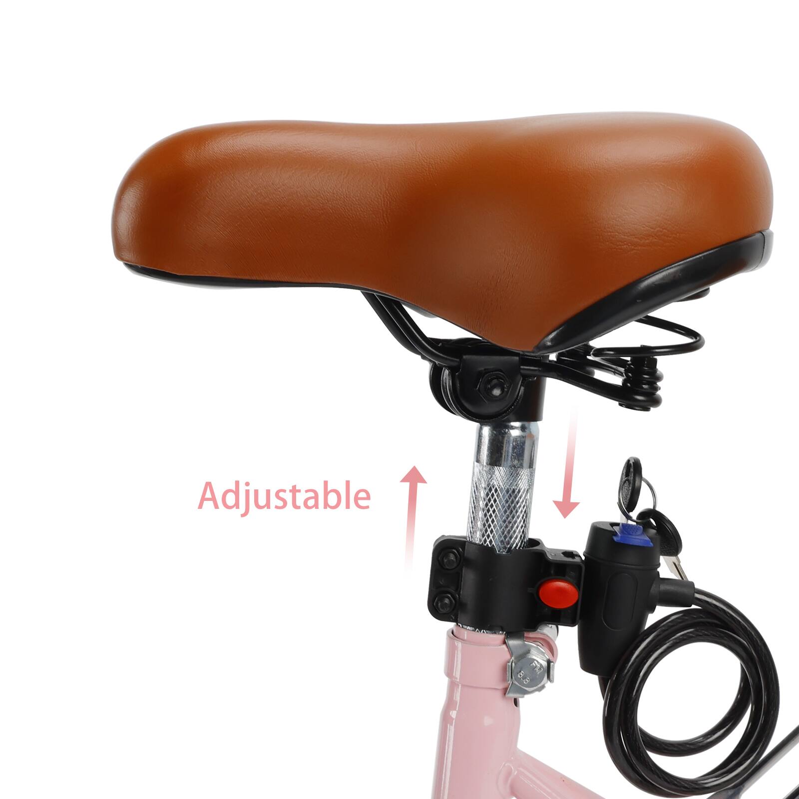 Topteng 24 Inch Beach Cruiser Bike for Adult Low Step Design