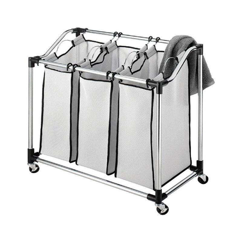 Angle. Whitmor - Whitmor Gray Duramesh Nylon Laundry Sorter - Gray.