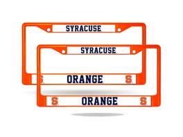 Rico Industries - Syracuse Orange Painted Chrome Metal License Plate Frame - Set of 2 Frames - Multi