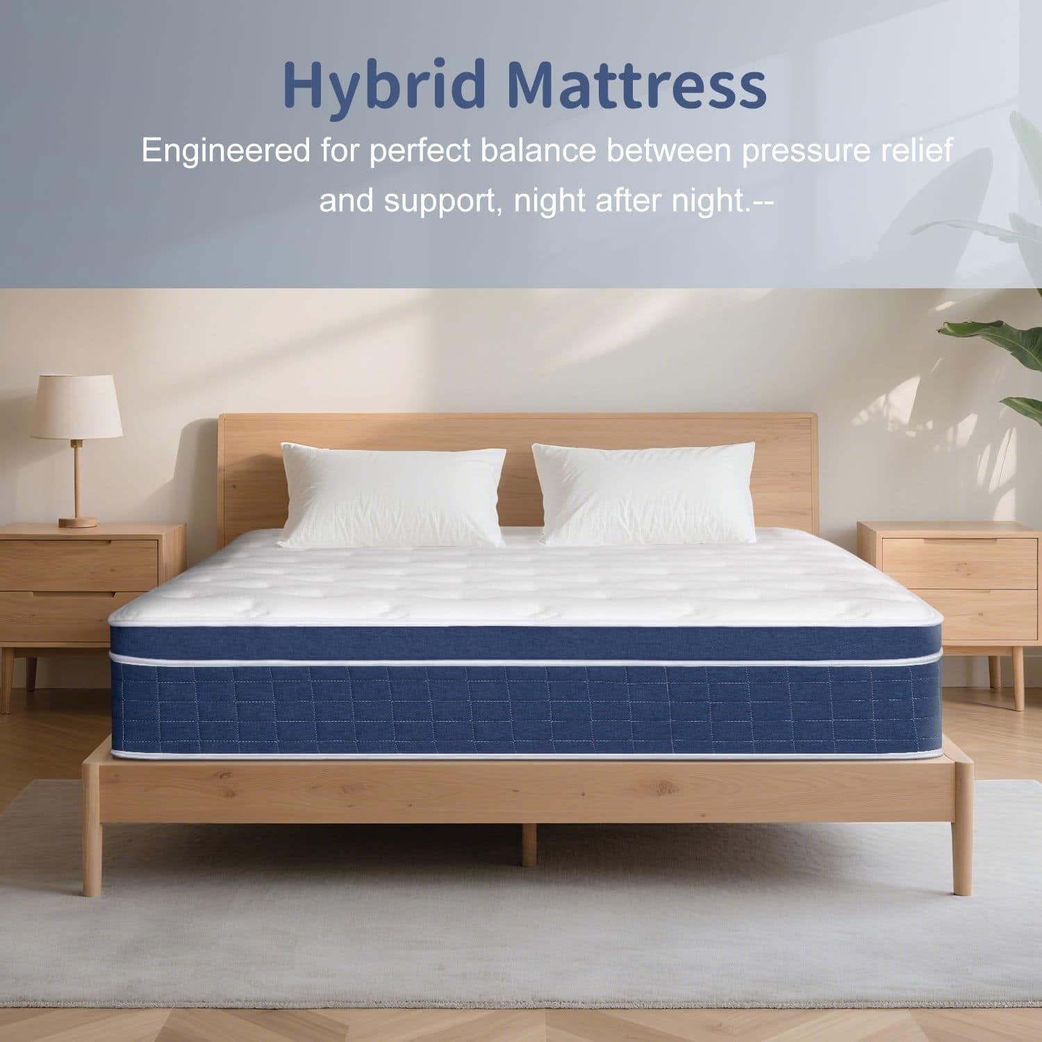 Kadyn King Size Mattress Box 14 Inch Memory Foam Hybrid With