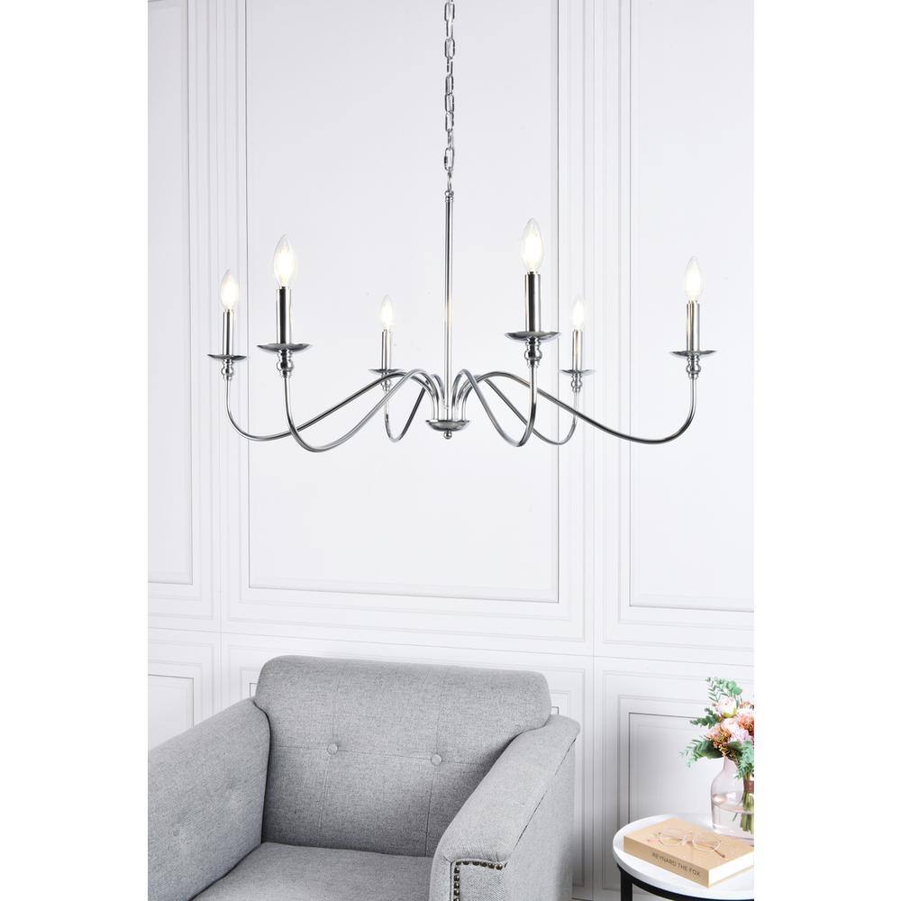 Left. Living District - Rohan 6 lights polished nickel chandelier - Polished Nickel.