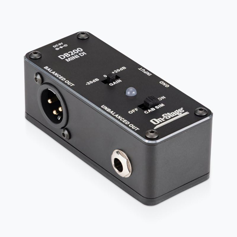 DC 12V  
DB200 MINI DI  
BALANCED OUT  
-20dB  
GAIN  
+20dB  
INPUT  
UNBALANCED OUT  
CAB SIM  
ON/OFF  
GND  
NC  
On-Stage