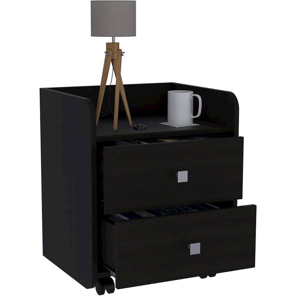 Alt View 2. TuHome - Aura Nightstand Black MDF - Black.