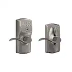 Front. Schlage - Schlage Satin Nickel Steel Electronic Keypad Entry Lock - Satin Nickel.