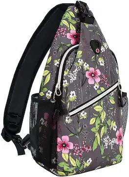 mosiso - Sling Backpack Multipurpose Crossbody Shoulder Bag Travel Hiking Daypack - Gray Periwinkle