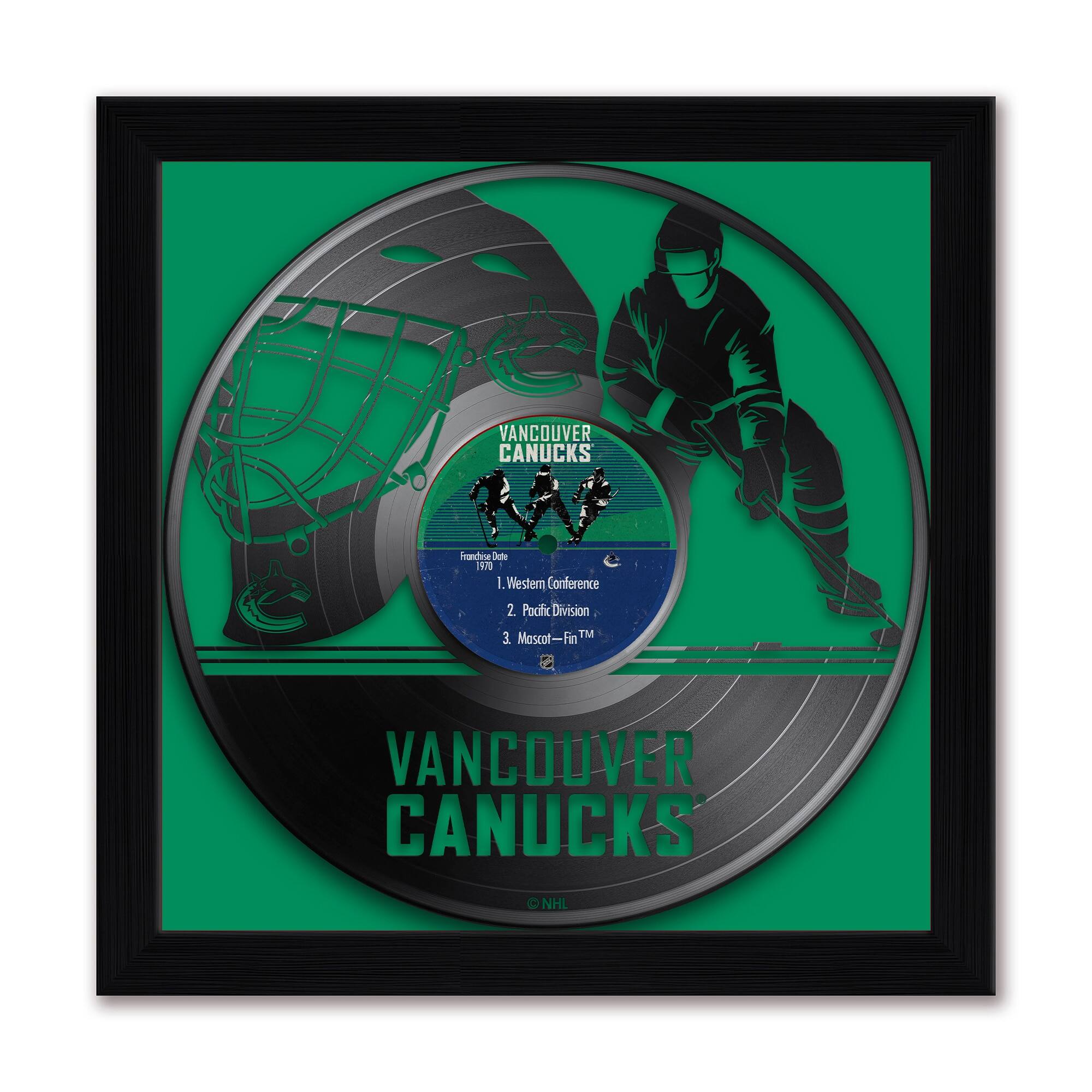 Sporticulture - Vancouver Canucks 13" x 13" Framed Vinyl Record Art Print - Blue
