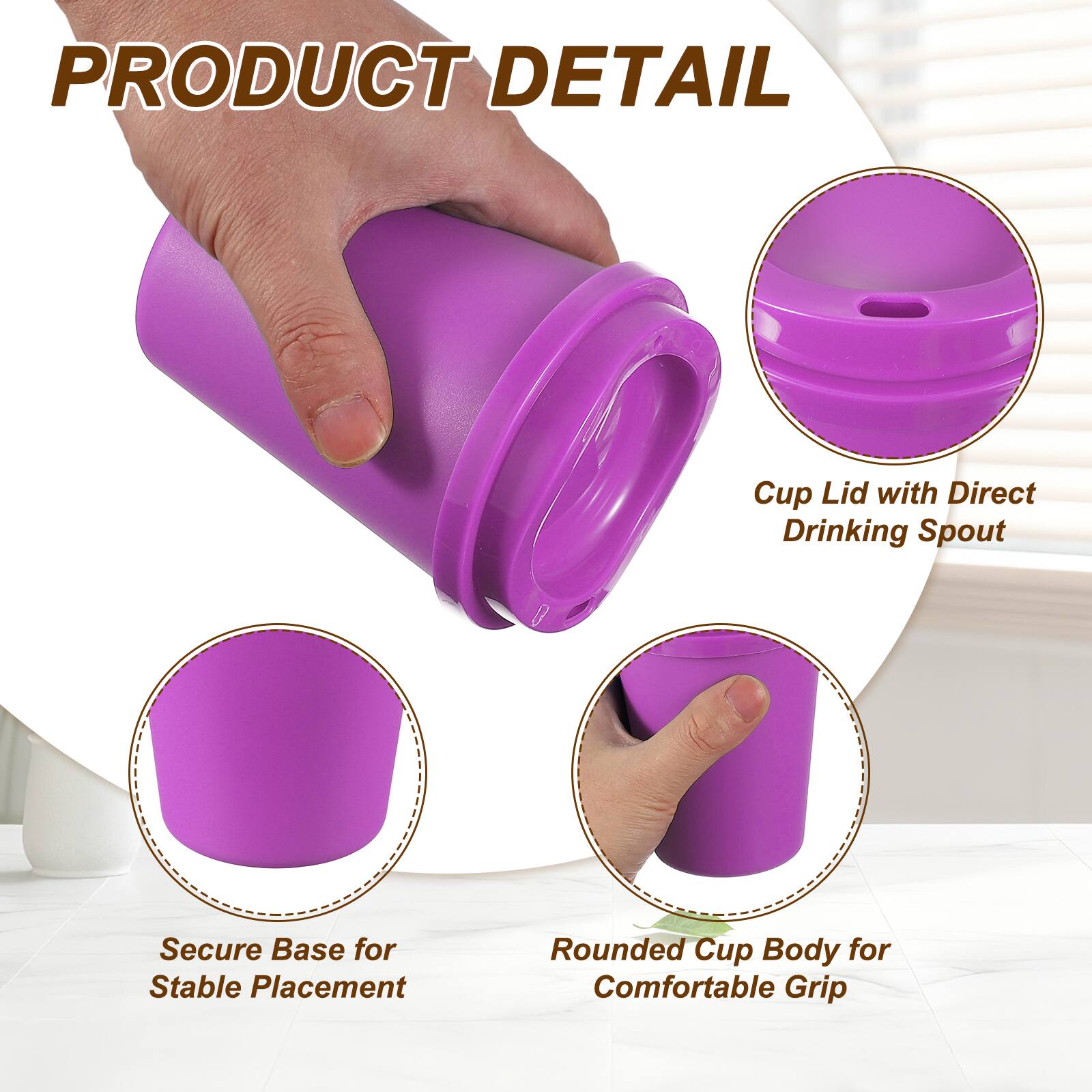PRODUCT DETAIL

- Cup Lid with Direct Drinking Spout
- Secure Base for Stable Placement
- Rounded Cup Body for Comfortable Grip