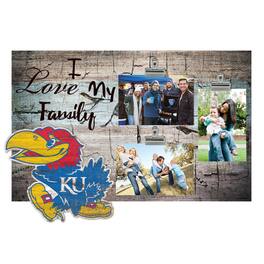 Fan Creations - Kansas Jayhawks 11" x 19" I Love My Family Clip Photo Frame - Multicolor
