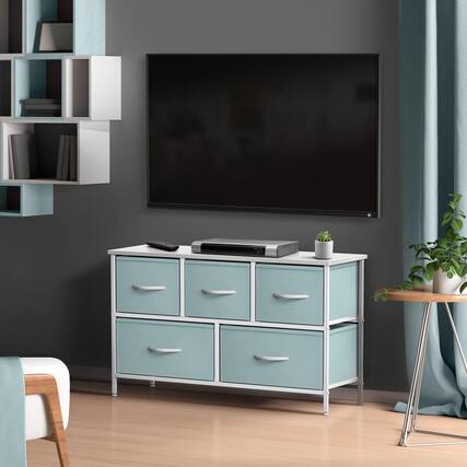 Front. Sorbus - Sorbus TV Stand Dresser with 5 Drawers - Television Riser Chest with Storage - Fits Most TVs, Bedroom, Living Room - Aqua.