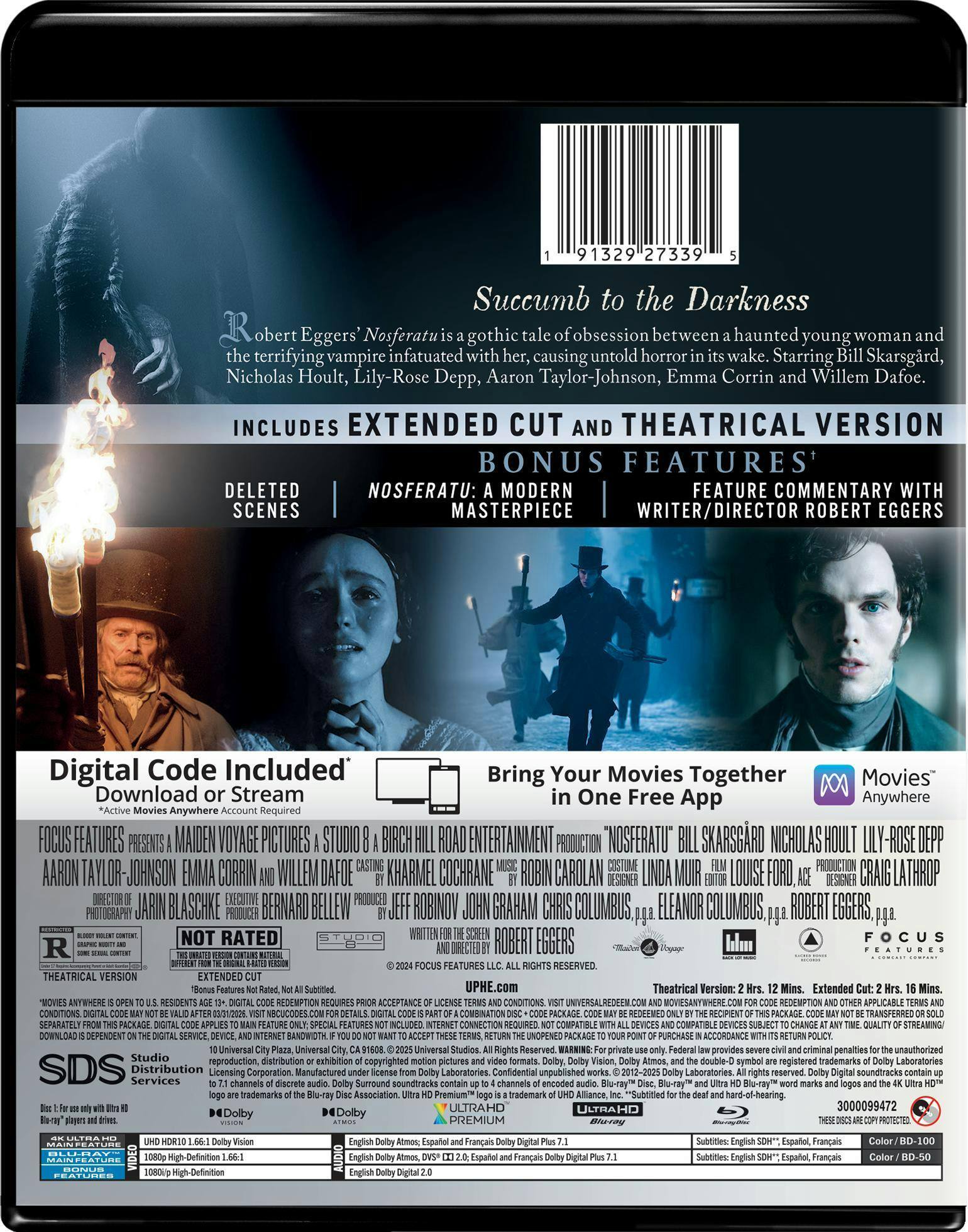 Back. Nosferatu - Extended Cut 4K Ultra HD + Blu-ray + Digital (4K Ultra HD + Blu-ray) [UHD].