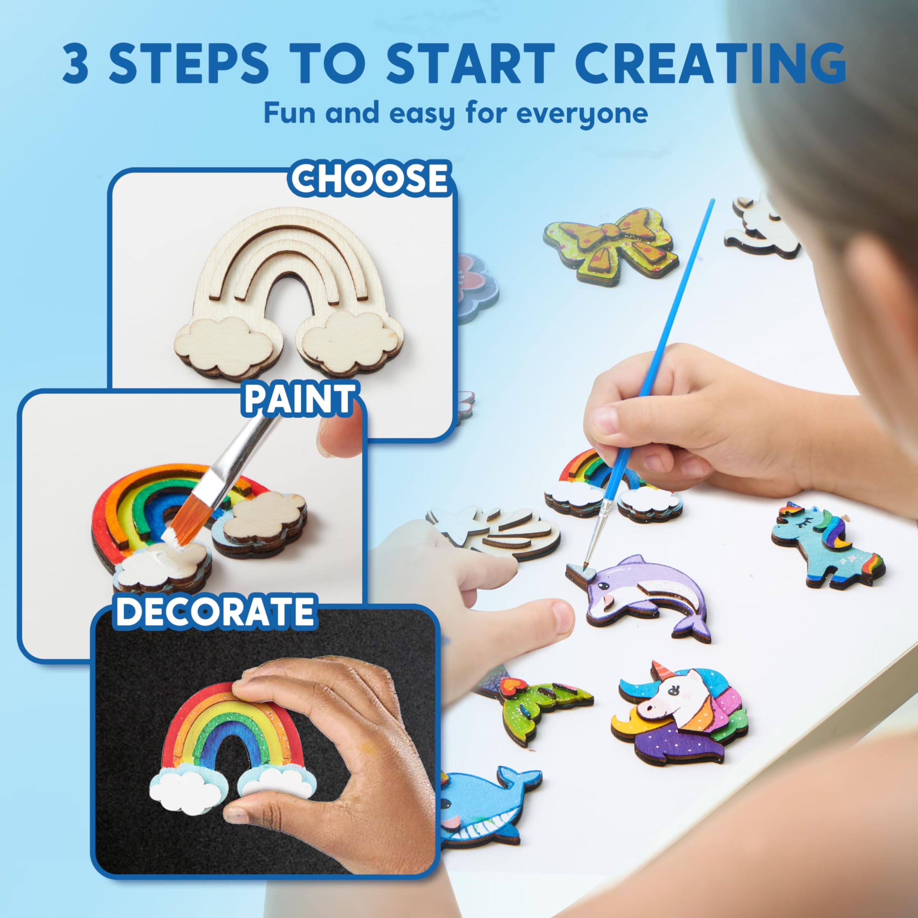 3 STEPS TO START CREATING  
Fun and easy for everyone

CHOOSE  
PAINT  
DECORATE