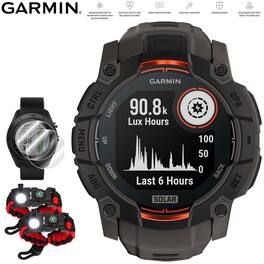 Garmin - Instinct 3 50 mm GPS Smartwatch SOLAR Black with Accessories Bundle - Black with Charcoal Band - (2025)