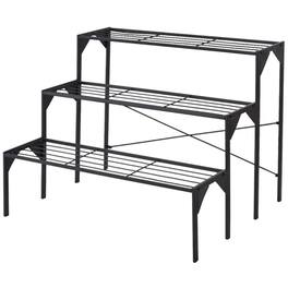 Kadyn - Raised Planter Stand, Large Space Flower Rack Shelf, 3 Tier Outdoor Metal Heavy Duty Modern for Plant Display Stand Rack