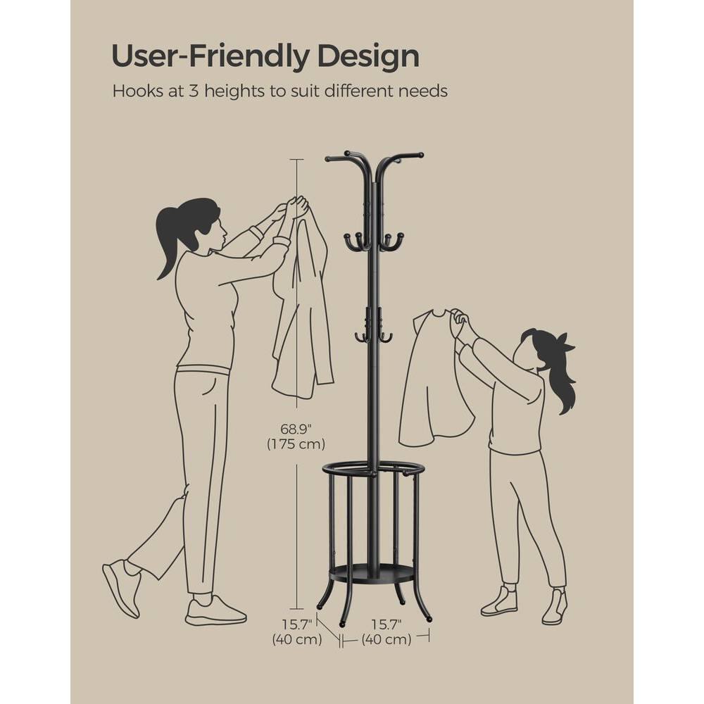 User-Friendly Design, Hooks at 3 heights to suit different needs, 68.9" (175 cm), 15.7" (40 cm), 15.7" (40 cm)