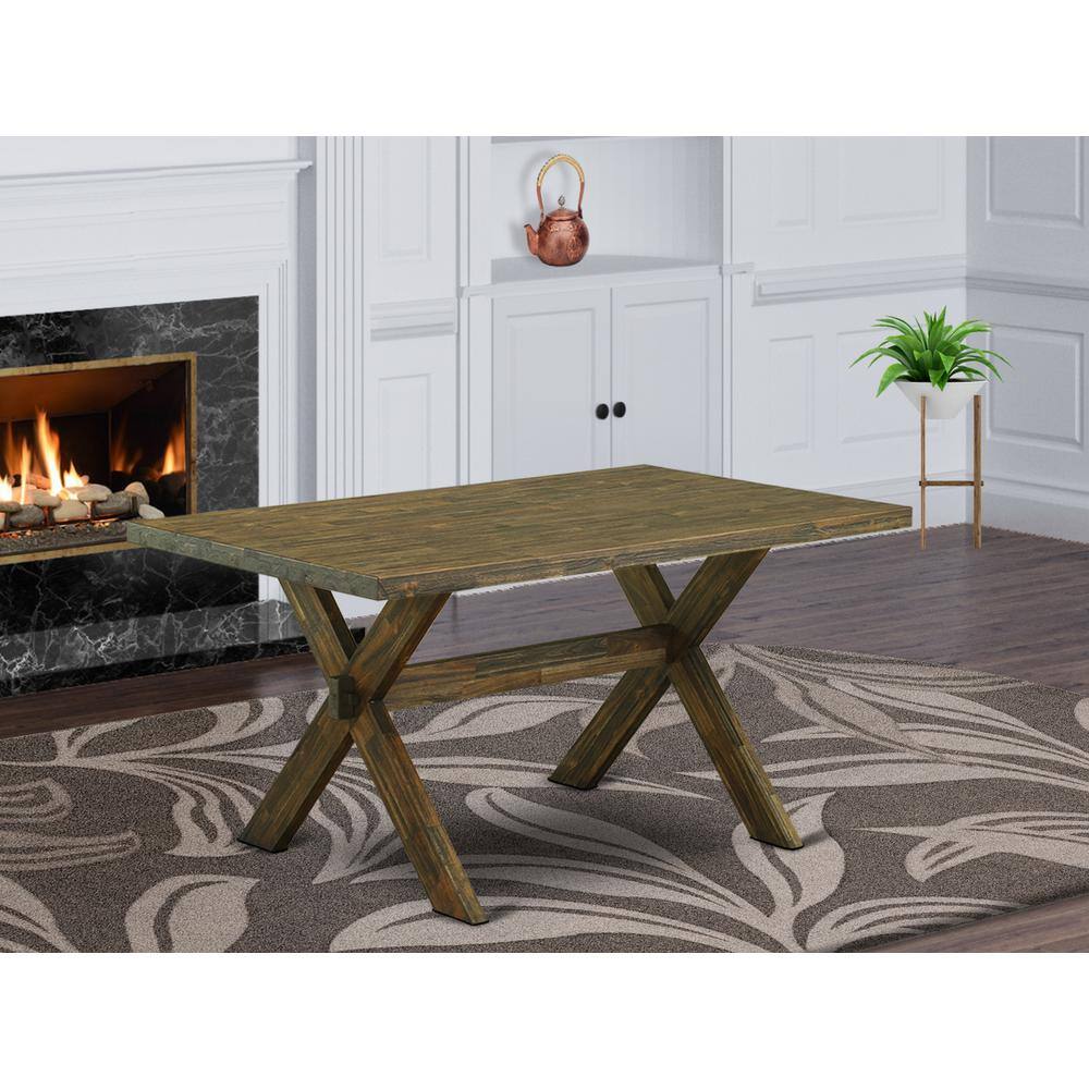 Back. East West Furniture - East West Furniture X-Style Kitchen Dining Rectangle Wooden Table Top with Stylish Legs - Brown.