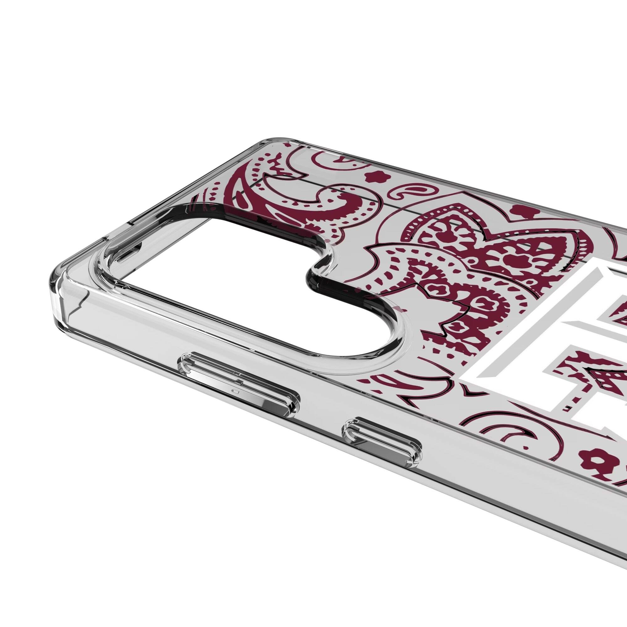 Alt View 2. Keyscaper - Texas A&M Aggies Paisley Galaxy Clear Case - S24 Ultra - Multicolor.