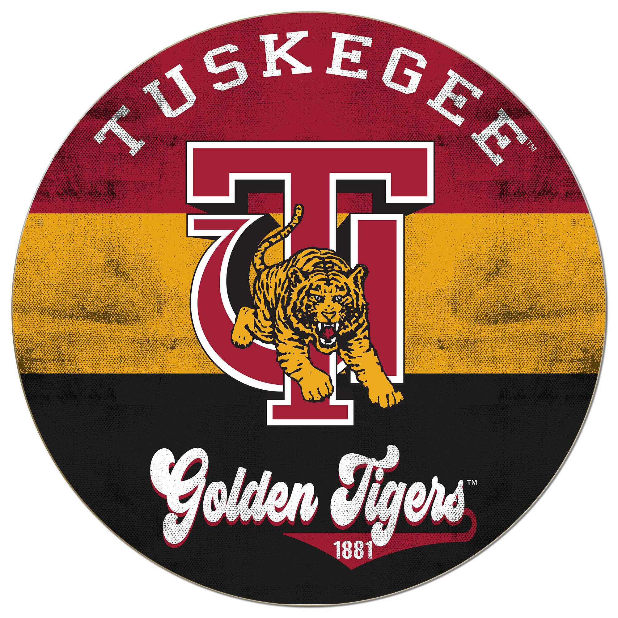Tuskegee Golden Tigers 20'' x 20'' Retro Logo Circle Sign