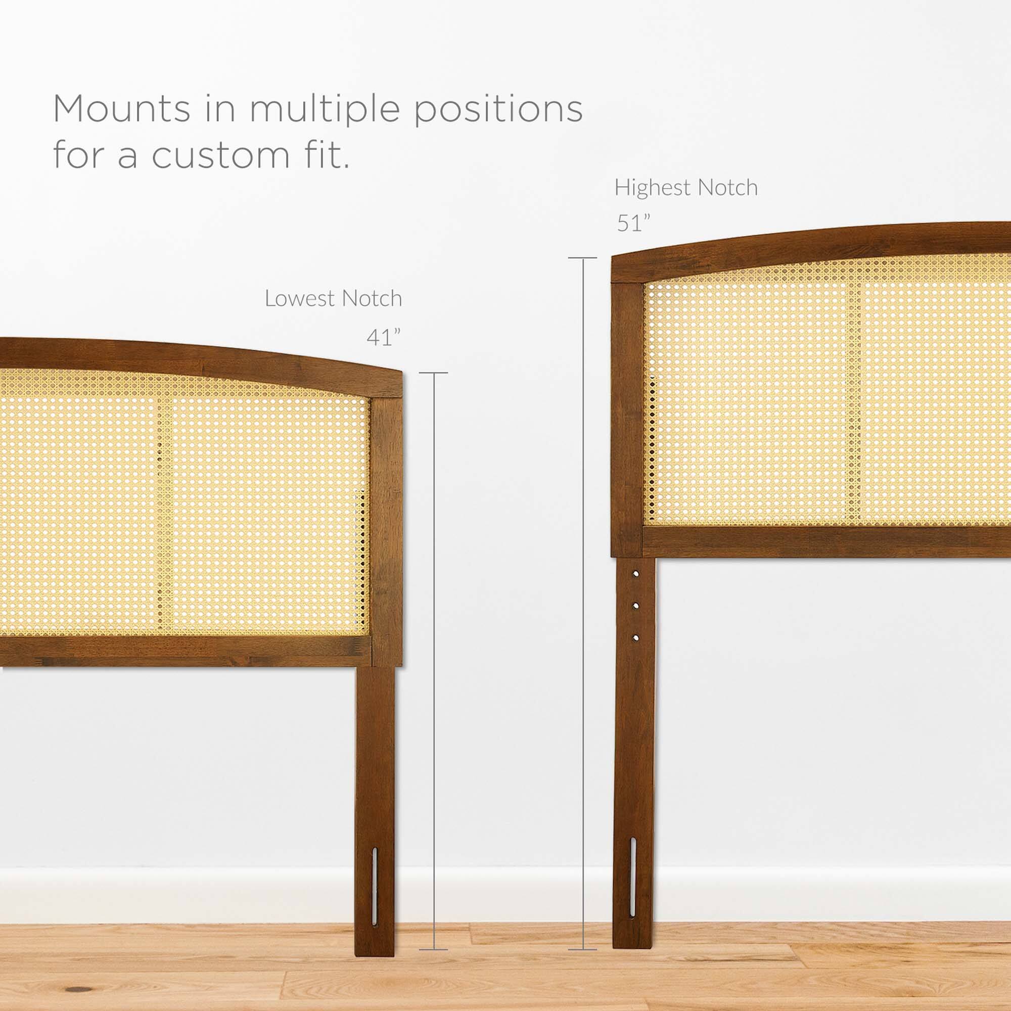 Mounts in multiple positions for a custom fit.

Highest Notch: 51"
Lowest Notch: 41"