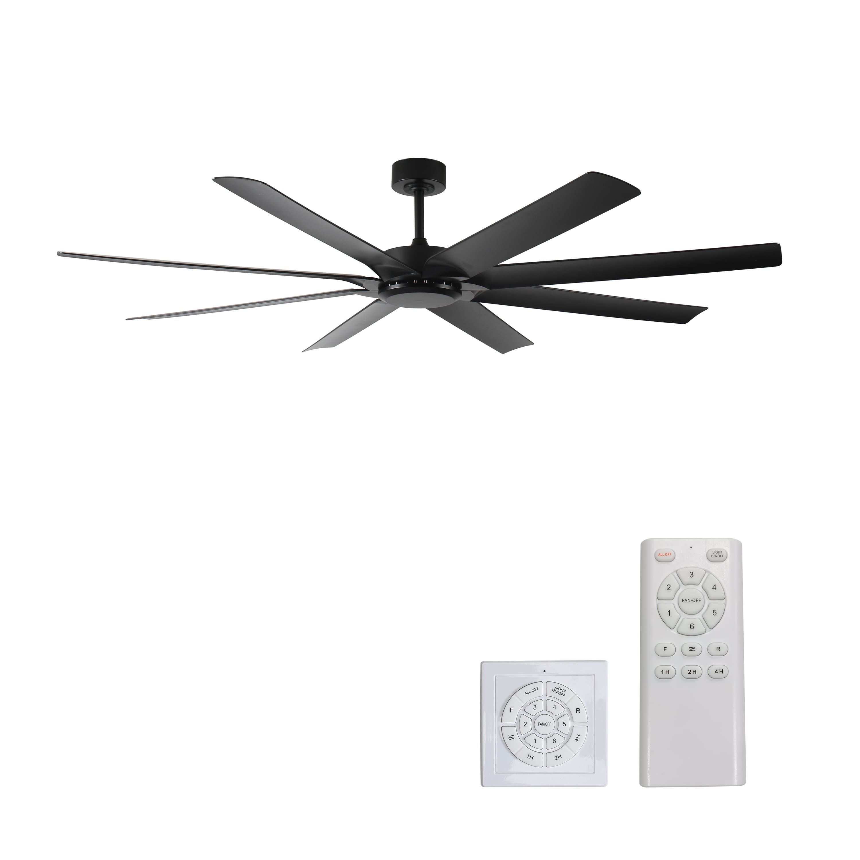 Dexmalle - Dexmalle-72 inch Ceiling Fans no Light with Remote Control-Black