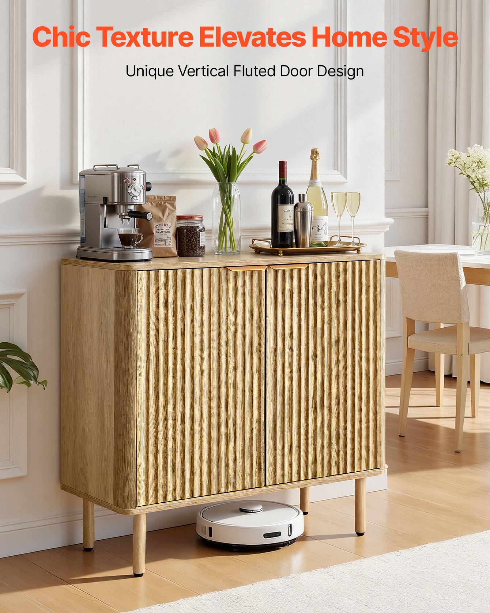 Chic Texture Elevates Home Style  
Unique Vertical Fluted Door Design