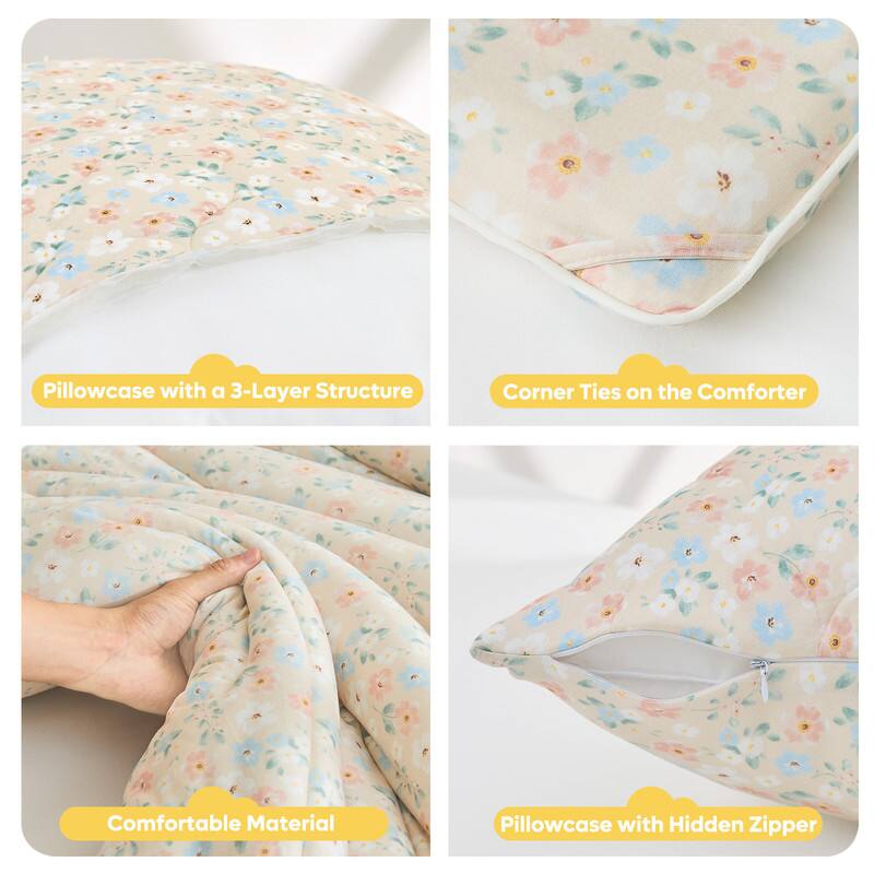 1. Pillowcase with a 3-Layer Structure
2. Corner Ties on the Comforter
3. Comfortable Material
4. Pillowcase with Hidden Zipper