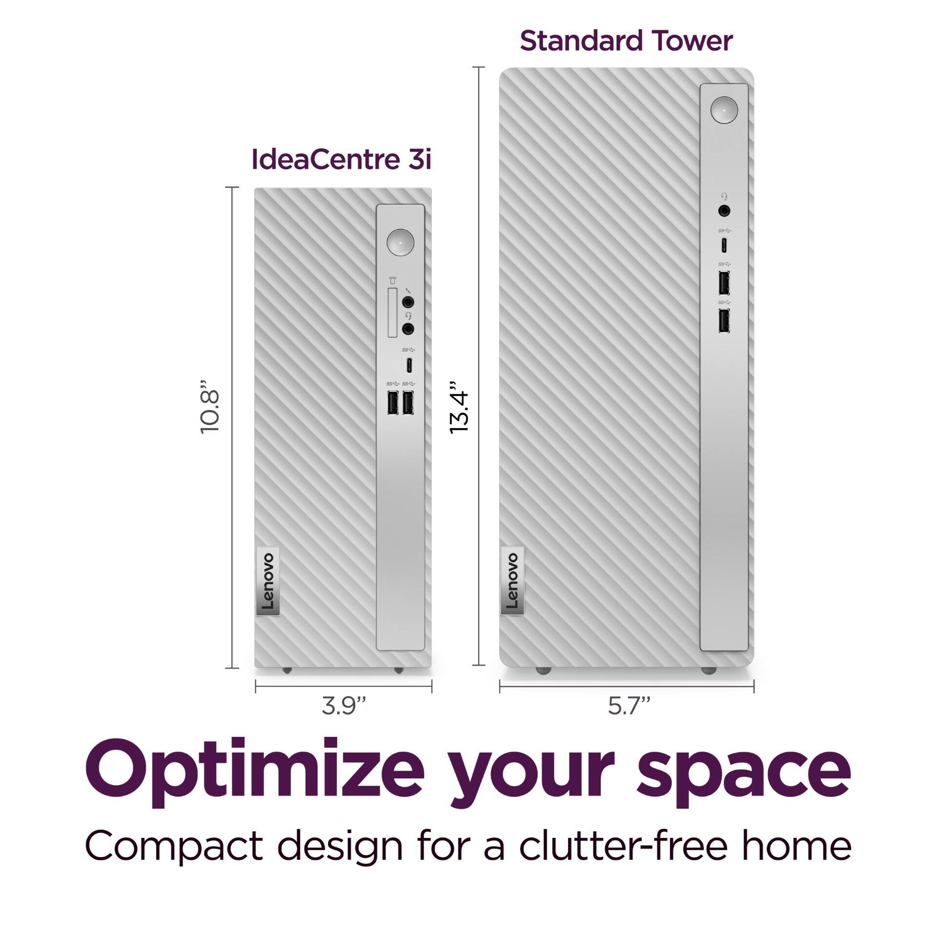 Standard Tower IdeaCentre 3i: Optimize your space with a compact design for a clutter-free home.