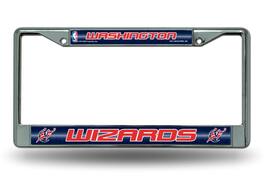 Rico Industries - Washington NBA Wizards Sparkly Glitter Bling Look Chrome License Plate Frame - Multi