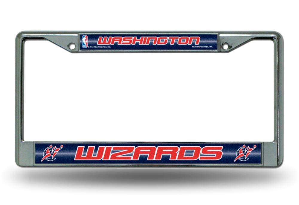 Washington NBA Wizards Sparkly Glitter Bling Look Chrome License Plate Frame