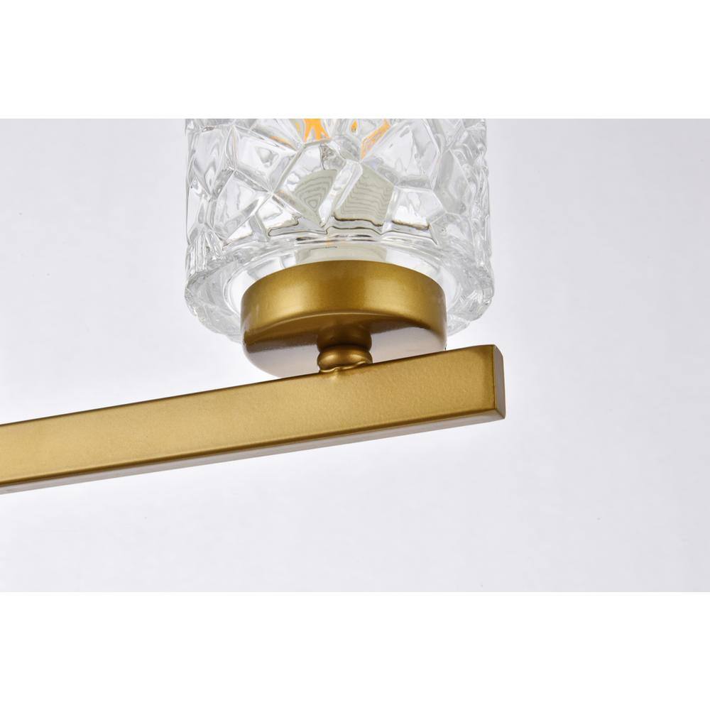 Angle. Living District - Cassie 5 lights bath sconce in brass with clear shade - Brass And Clear Shade.