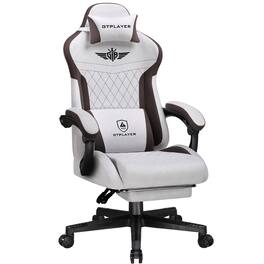 GTPlayer - Gaming Chair with Extended Backrest Fabric Computer Chair - Brown