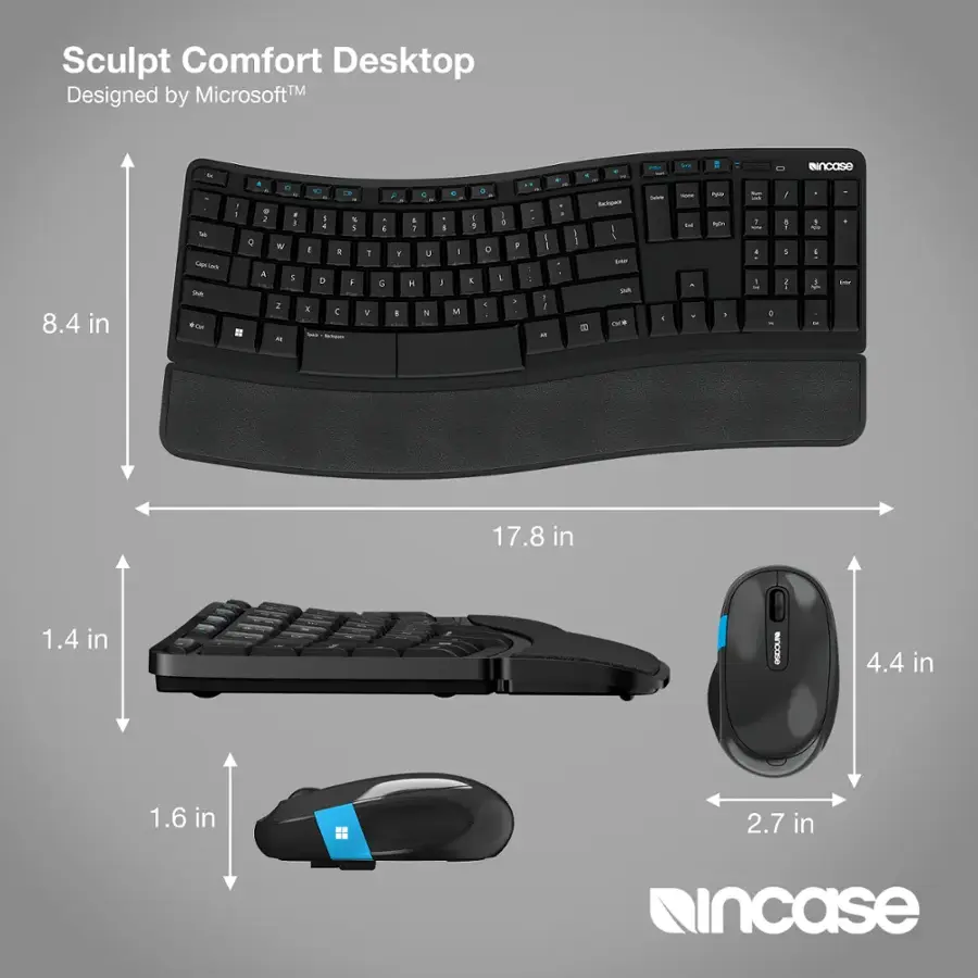 Incase Sculpt Comfort Desktop EN Layout Designed by Microsoft Black L3V
