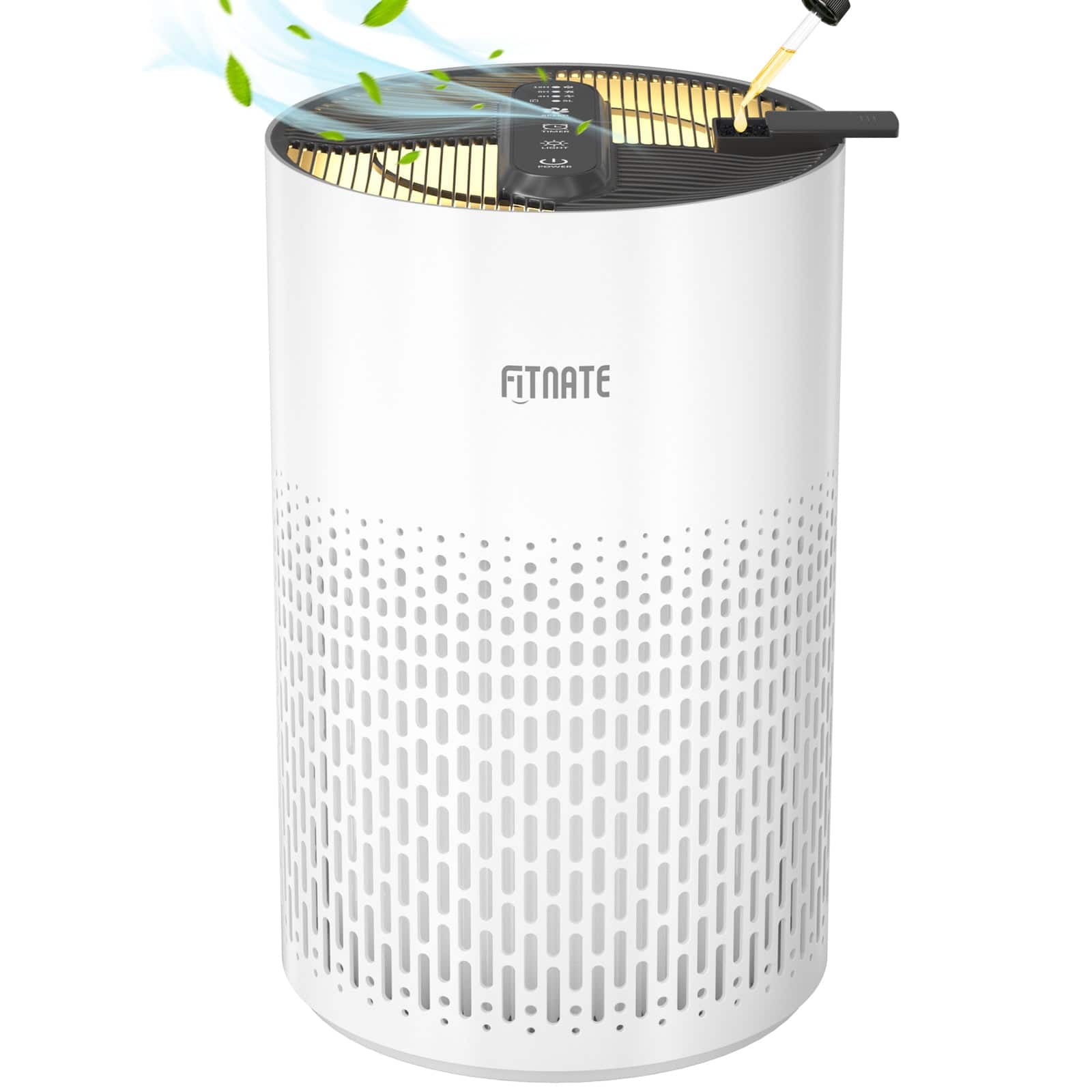 Fitnate - Air Purifier with True HEPA Filter for Home Bedroom - White
